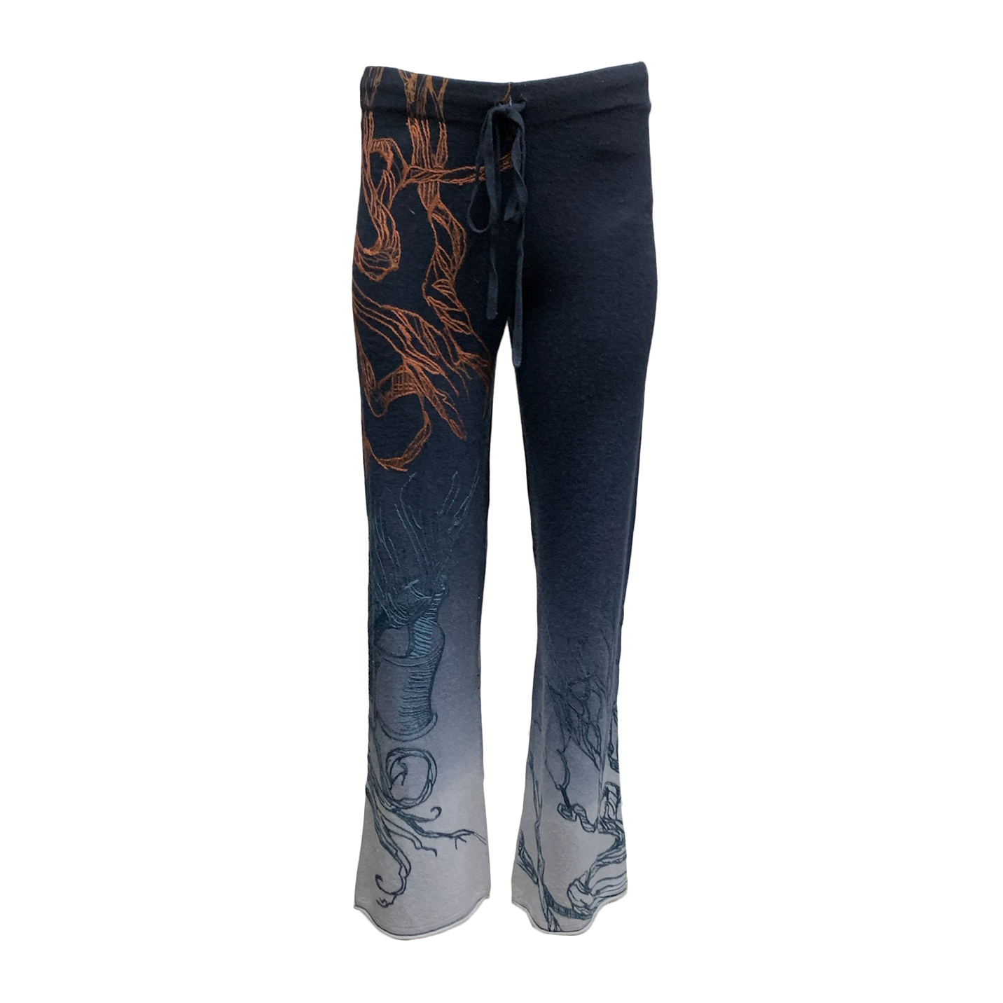 RAW 7 CM3602V-MIST Vintage Raw7 Cashmere Pants with Embroidery - Mist