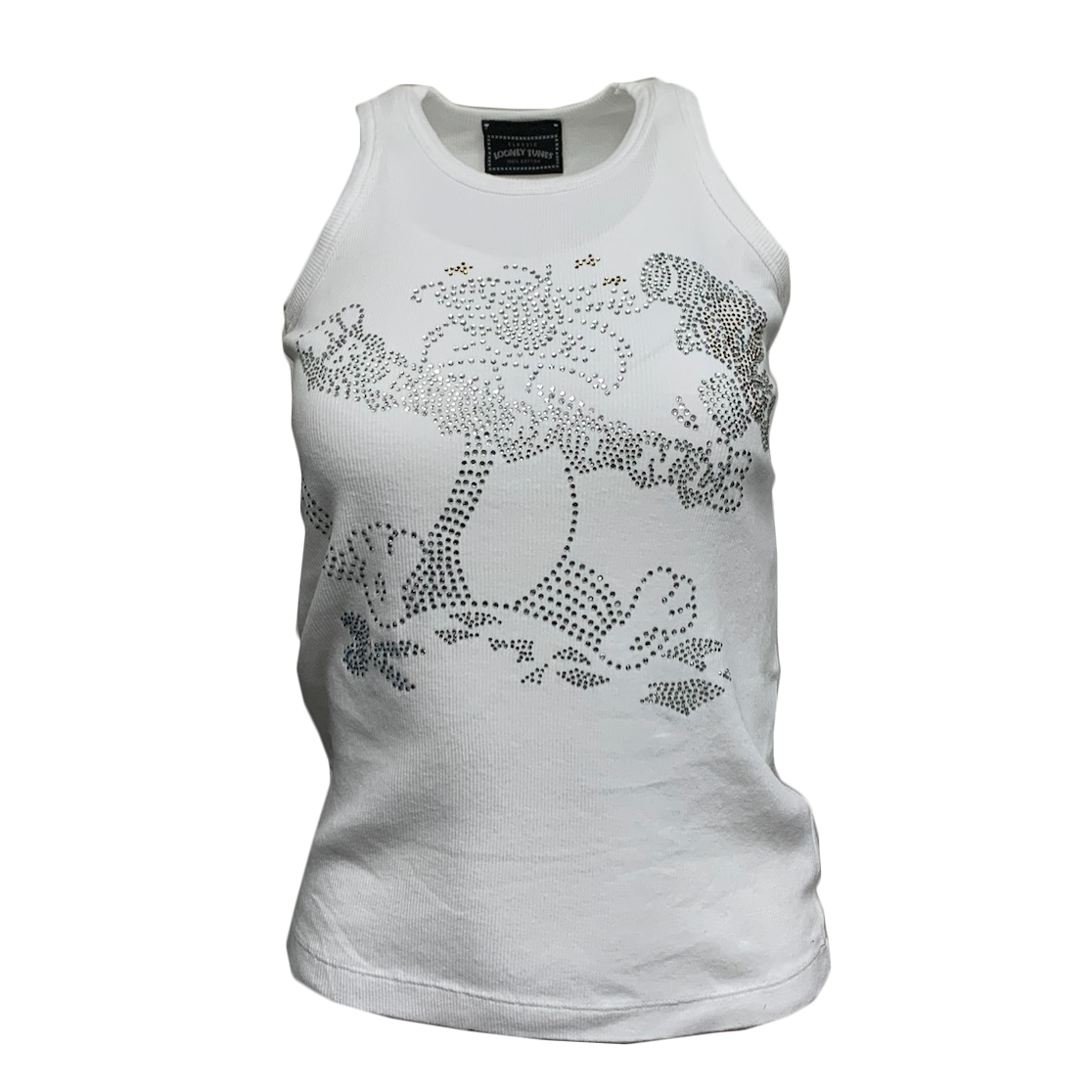 Raw7 Women's Looney Tunes Sylvester and Tweety Tank Top White with Rhinestones 100% Cott, Price: $25
