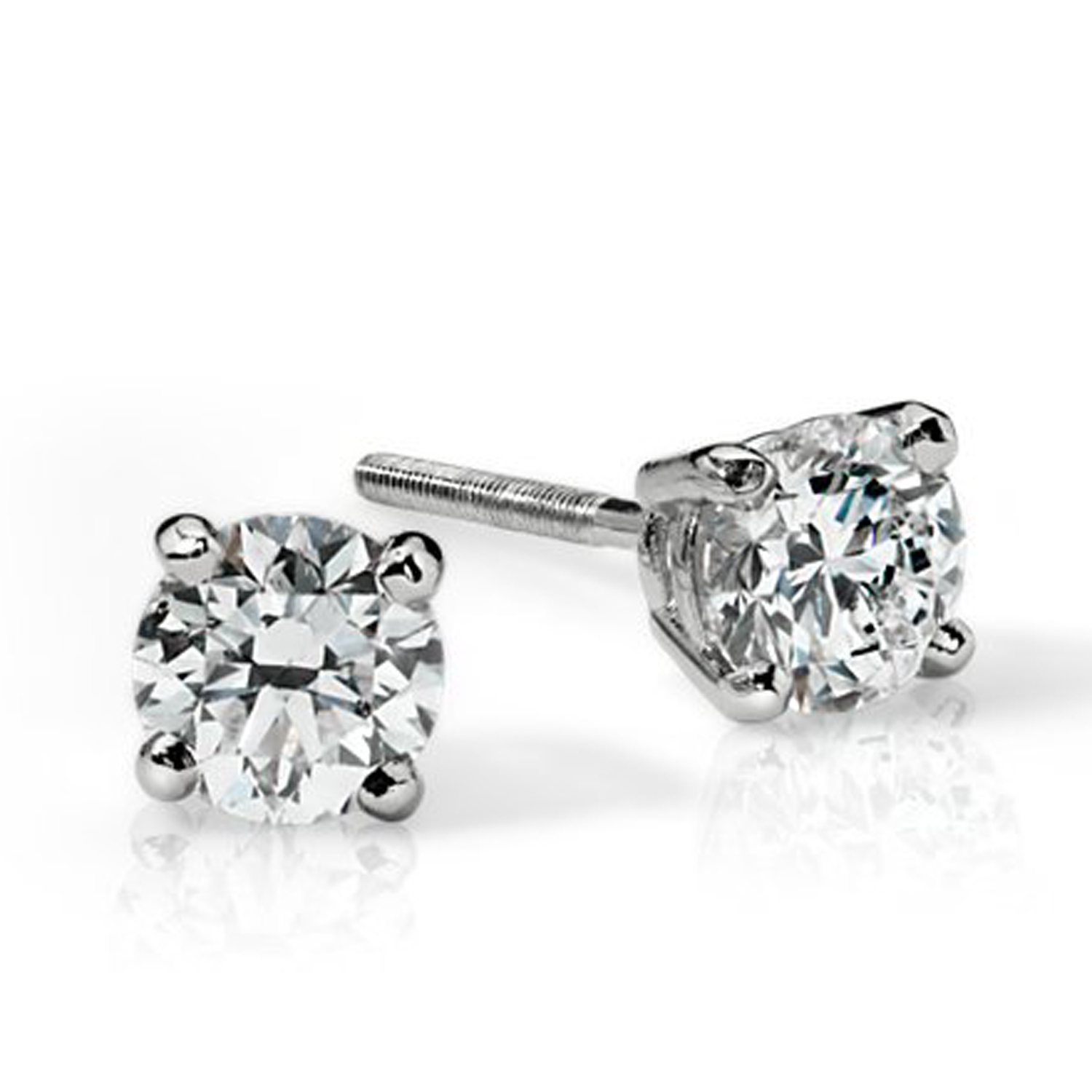 STUD75 14K YG OR WG 0.75 CT DIAMOND EARRINGS SI  G IN COLOUR WITH CERTIFICATE