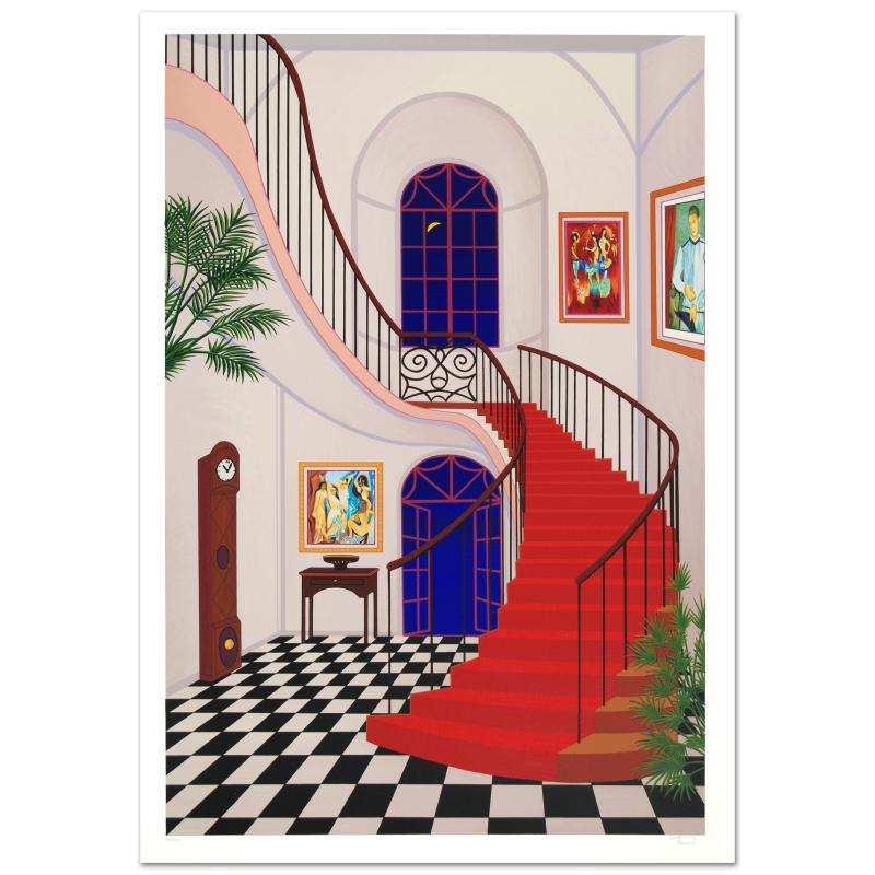205520 Interior With Red Staircase