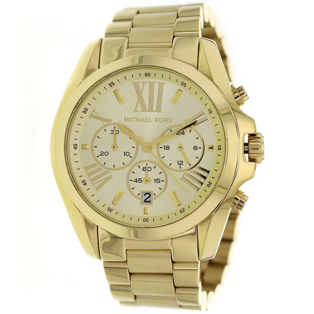 MK5605 Michael Kors Womens Bradshaw Gold Band Yellow Dial