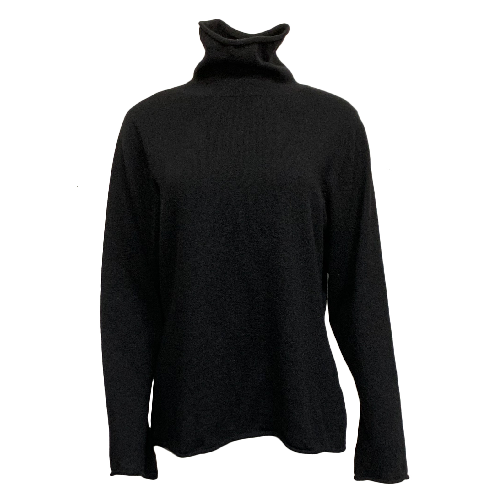 RAW 7 CSH-TN-SINGLE-BLK Marisol GERona Women's Cashmere Turtleneck Sweater - Black