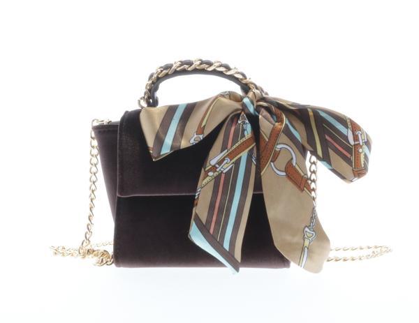 Raw 7 by Doe A Dear Top handle velvet handbag - Coffee, Price: $43