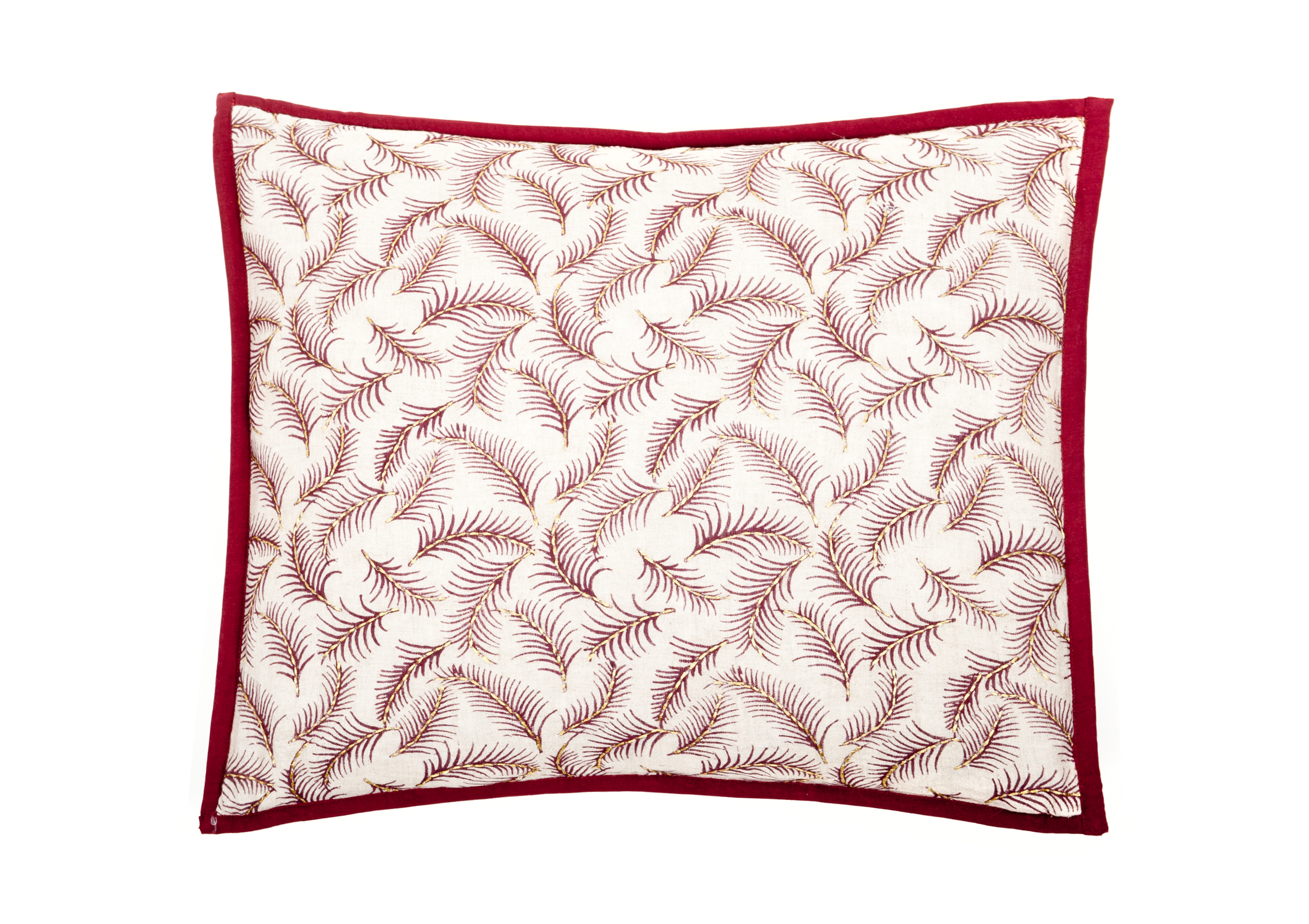 2020.FERN-BURG Burgandy Fern Decorative Accent Pillow by TrendSage