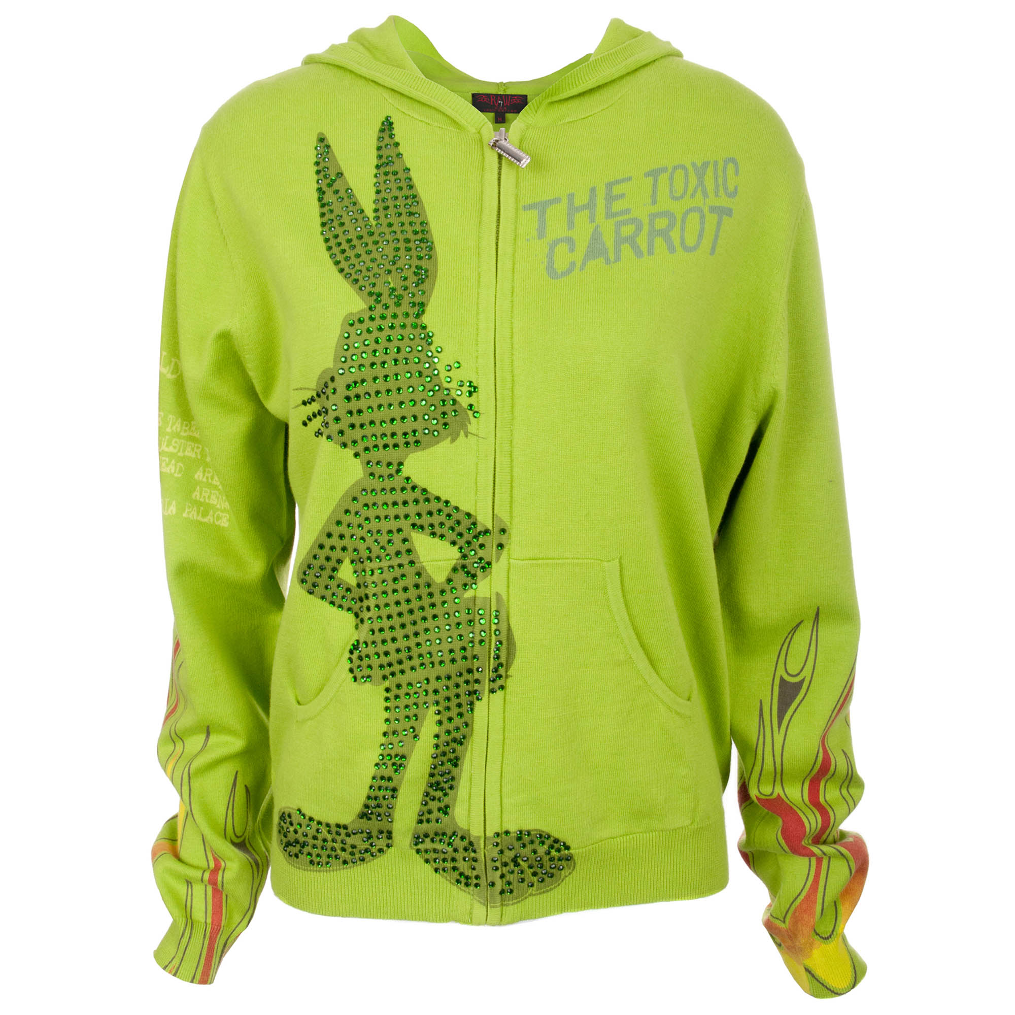 Looney Tunes CT88-Bugs Looney Tunes Women's Apple Green Zip Hoodie Bugs Bunny