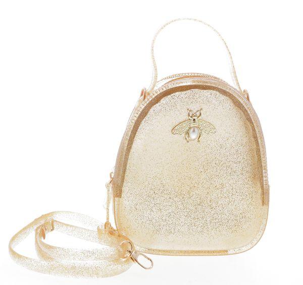 3930GoldGlitter-DefaultTitle Raw 7 by Doe A Dear Jelly purse with Bee Pin - Gold