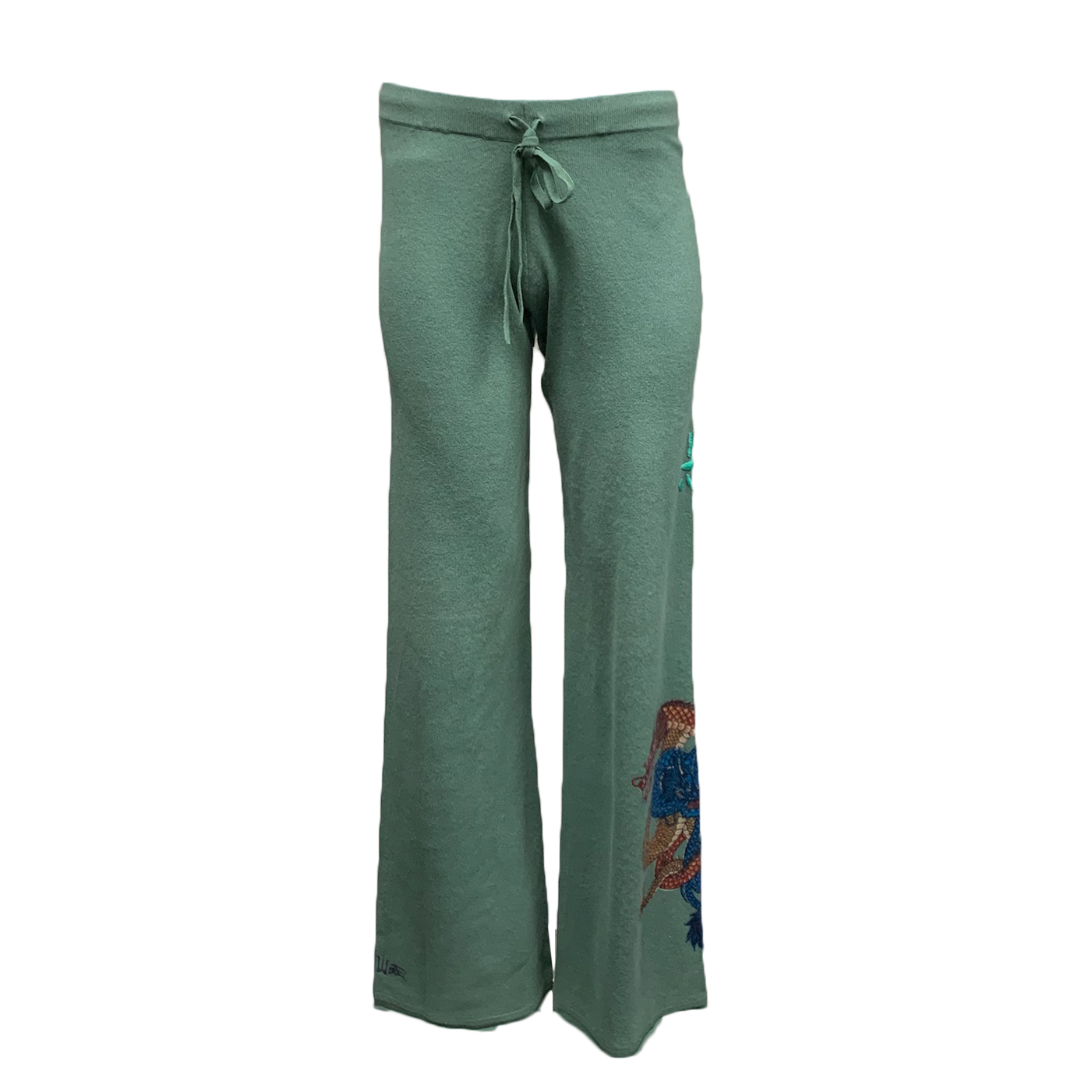 RAW 7 PCSH36V-DRAGON-GREEN Vintage Raw7 Cashmere Pants Dragons - Green