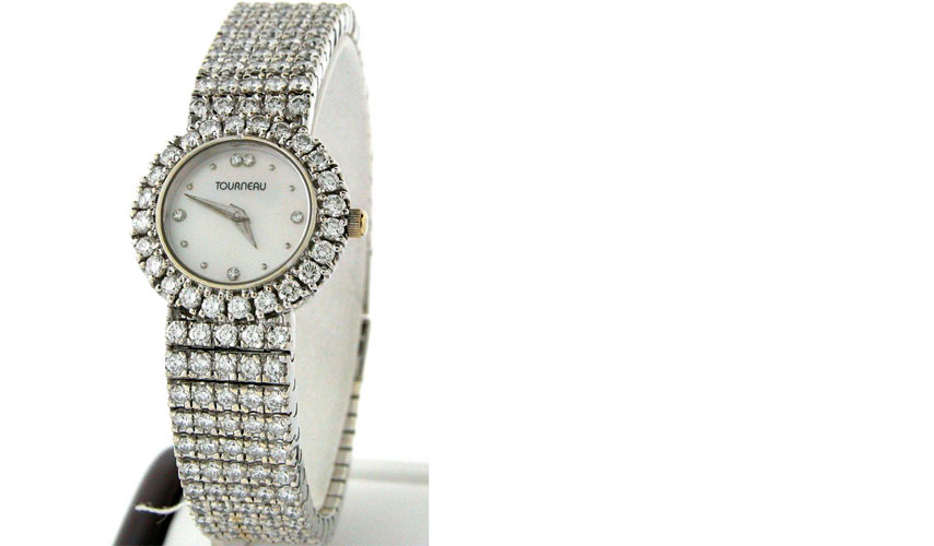 Tourneau Ladies 18k White Gold w approx 260 diamonds - approx 11.0 ct (FVVS2)-