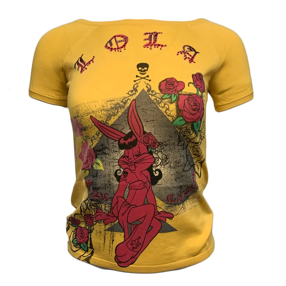 RAW 7 CT98-LOLA-YELLOW Raw7 Looney Tunes Women's Top Lola Bunny - Yellow