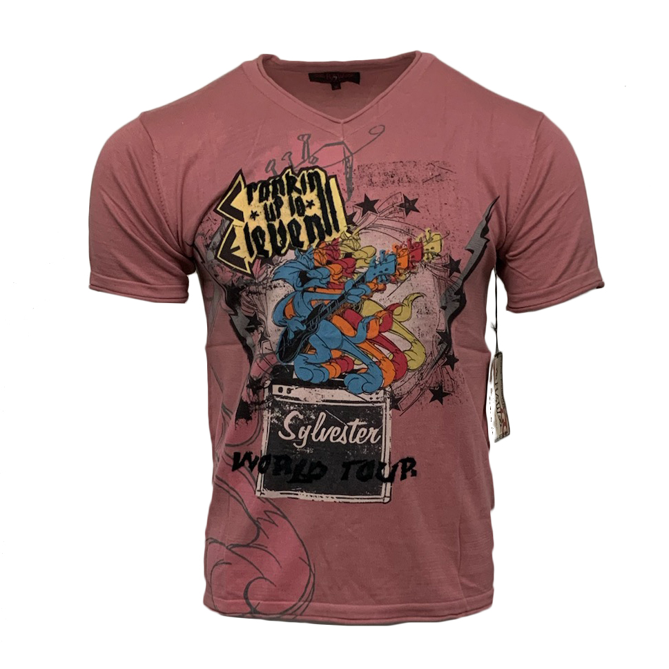 Looney Tunes CT75-SLV-PLUM Raw7 Looney Tunes T-Shirt Sylvester - Plum