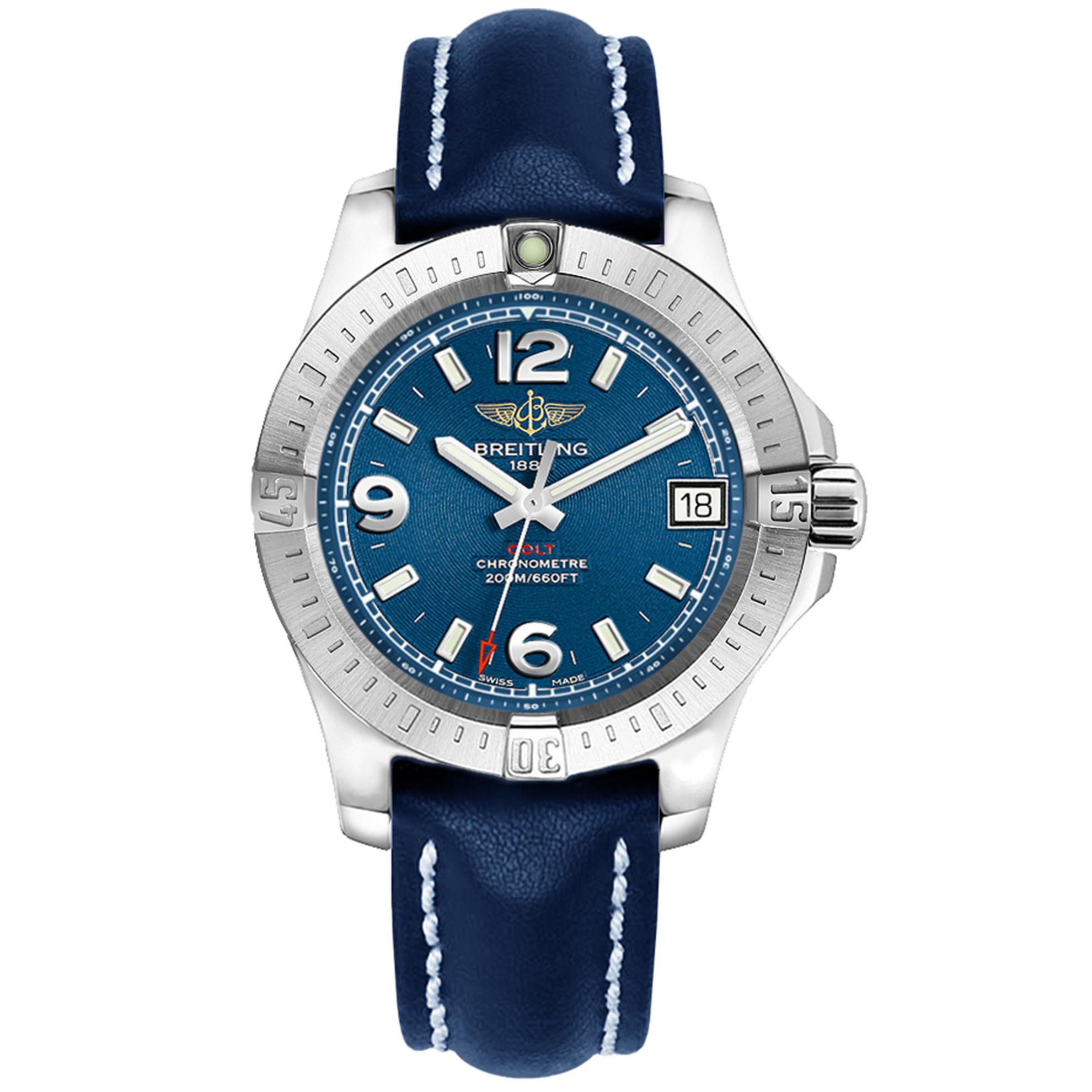 Breitling A7438911.C913L Breitling Ladies Colt Blue Dial Blue Leather Strap