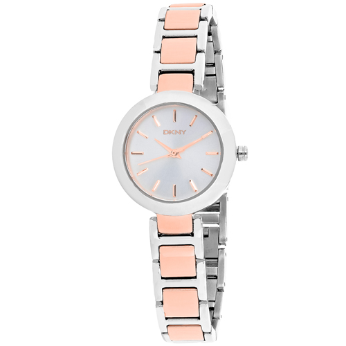 NY2402 DKNY Womens Stanhope Two-tone Rose gold and silver Band Silver  Dial