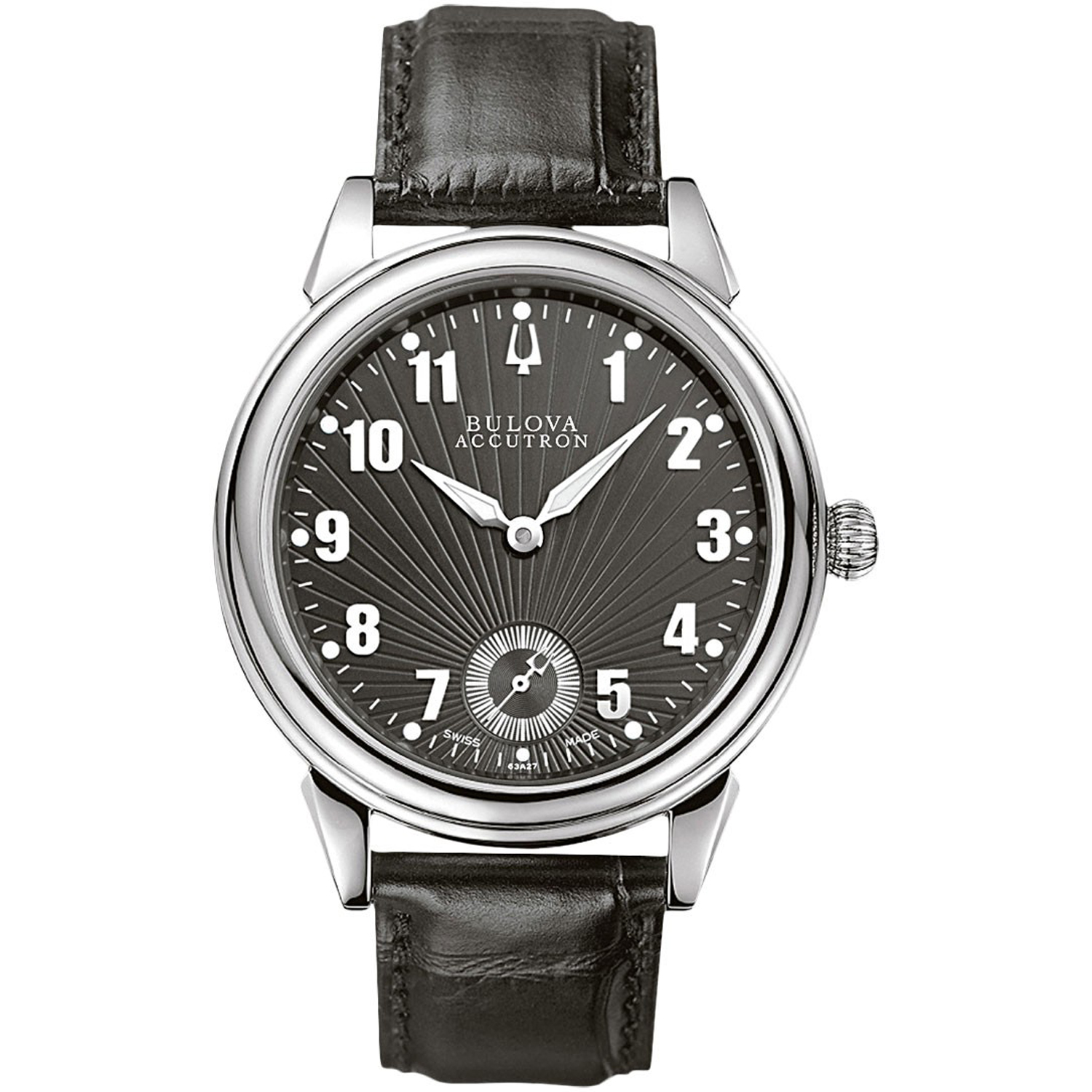Sold out 155 63A27 Bulova Accutron Men s Gemini ETA 6498 1 Swiss Mechanical Black Dial Black Strap