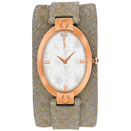 JV1832 Jivago Womens Good luck Light Brown Band White MOP Dial