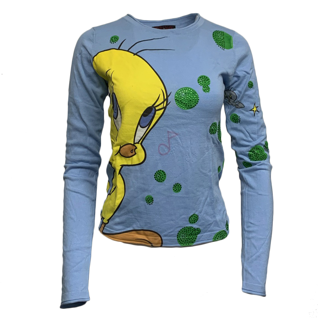 RAW 7 CT74-TWEETYB-LTBLU Raw7 Looney Tunes Women's T-Shirt Tweety - Light Blue
