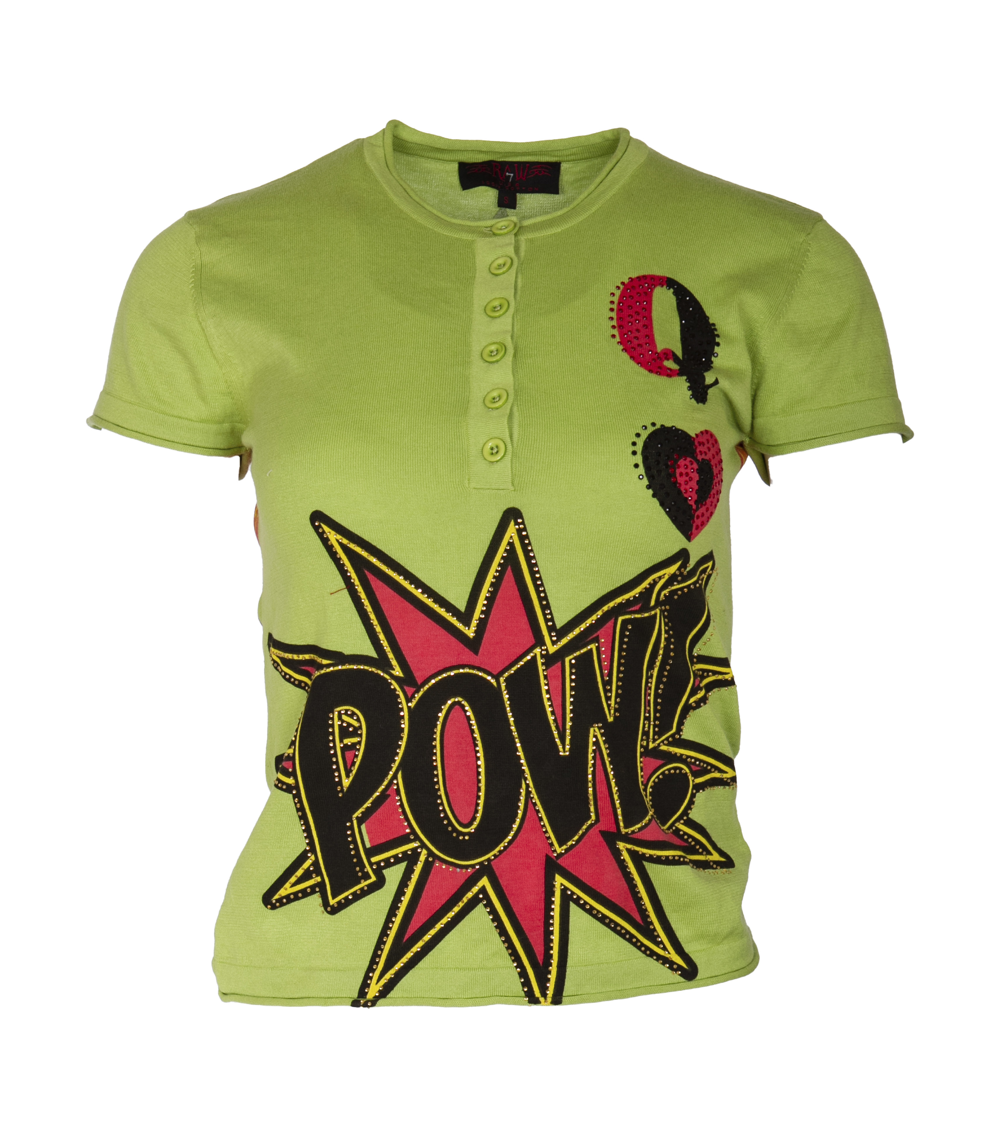 PTS207_POW_GREEN RAW7 Womens - Harley Quinn - Green T-Shirt