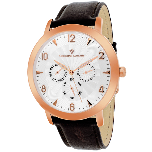 CV3514 Christian Van Sant Mens Harper Dark brown Band Cream Dial