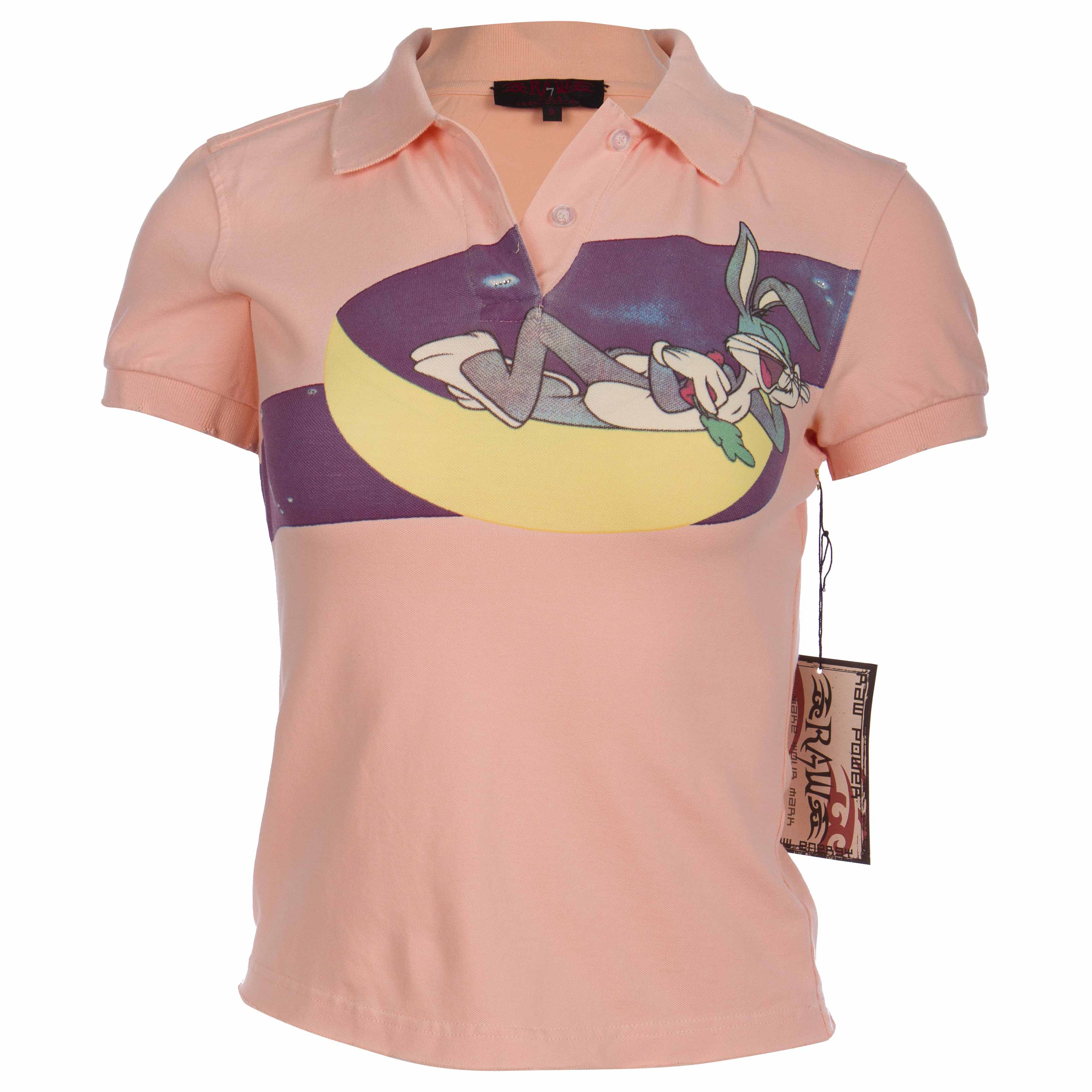 PL90-BUGS Raw7 Women's Pink Polo - Bugs Bunny