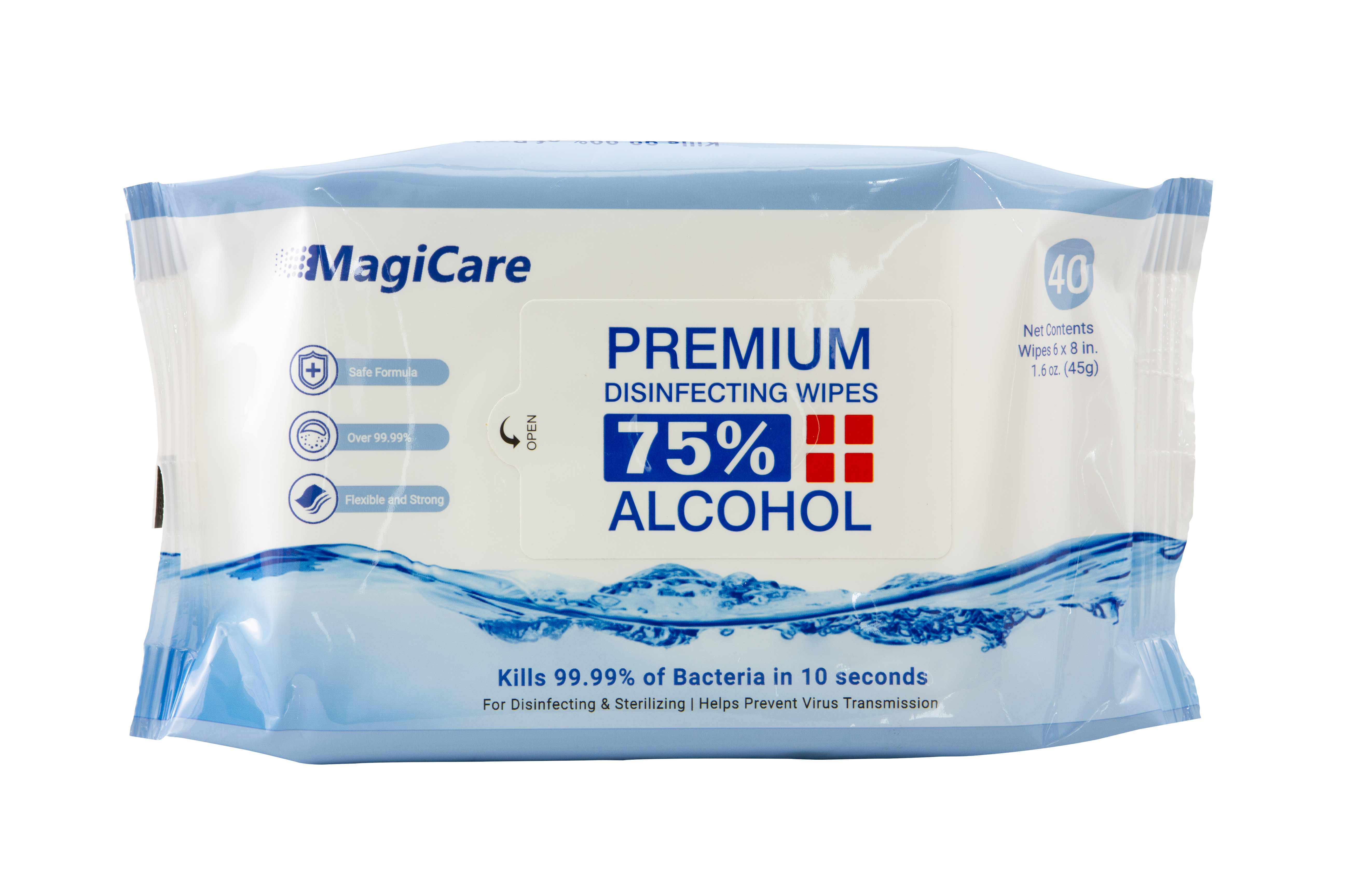 MagiCare MPAW-40-35 Magicare EPA Registered Premium 75% Alcohol Disinfecting Wipes 35 Packs, 40 Wipes Each