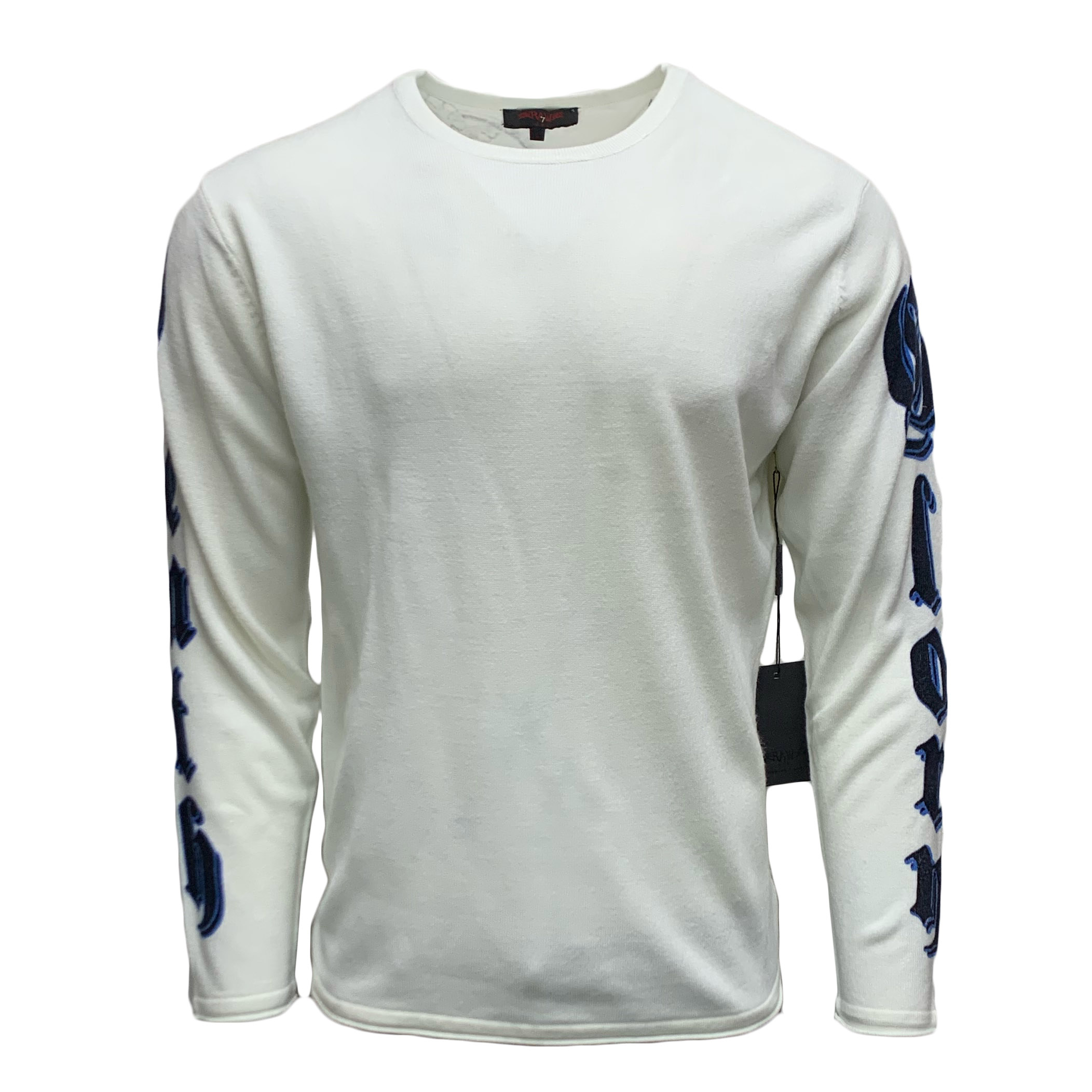 RAW 7 G09H03-IVRY-PANTHER RAW7 Men's 100% Acrylic Crewneck Sweater Panther Design - Ivory