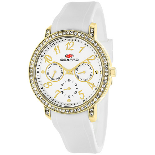 SP4411 Seapro Womens Swell White Band Silver Dial