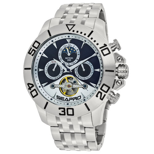 SP5136 Seapro Mens Montecillo Silver Band Blue and white Dial