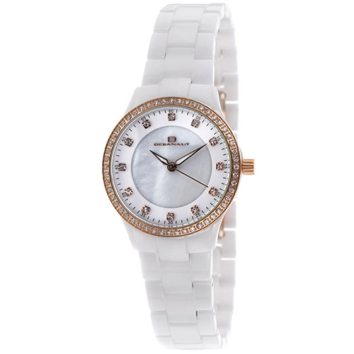 OC6211 Oceanaut Womens Ceramic White Band White MOP Dial