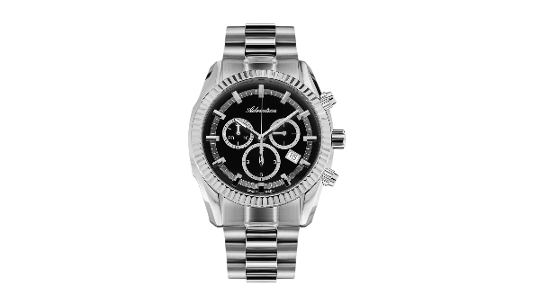 Adriatica Swiss Made 8210 JB 42mm Gun Metal Dial Chronograph Mens Watch Stainless Steel , Price: $459