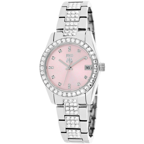 JV6414 Jivago Womens Magnifique Silver Band Baby Pink Dial