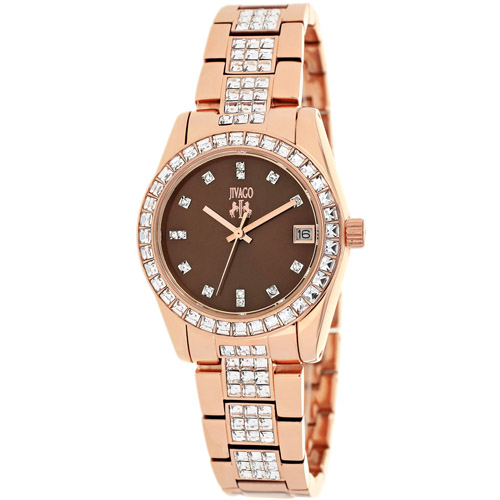 JV6413 Jivago Womens Magnifique Rose gold Band Chocolate brown Dial