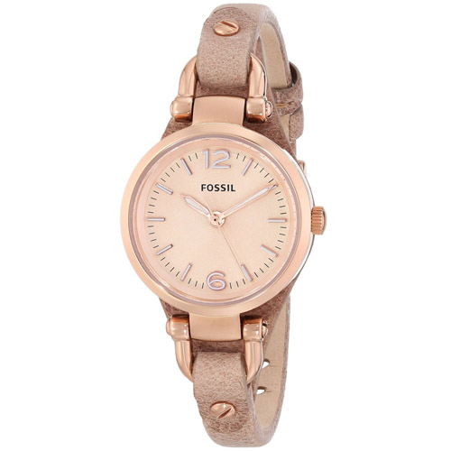 ES3262 Fossil Womens Georgia Mini Light Brown Band Rose Gold Dial