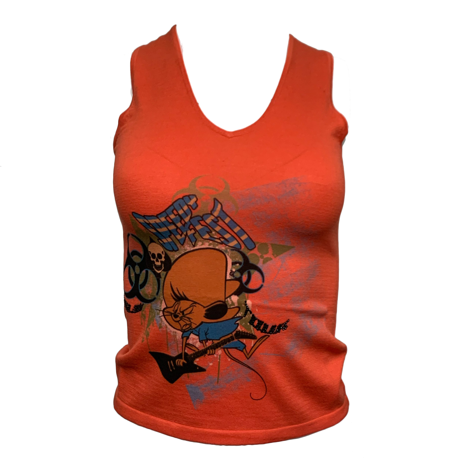 RAW 7 CT94-SPEEDY-TANGE Raw7 Looney Tunes Women's Tank Top Speedy Gonzalez - Tangerine