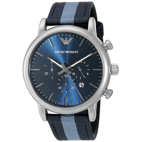 AR1949 Armani Mens Luigi AR1949 Blue and light Blue Band Blue Dial