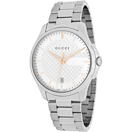 YA126442 Gucci Mens G-Timeless YA126442 Silver Band Silver Dial