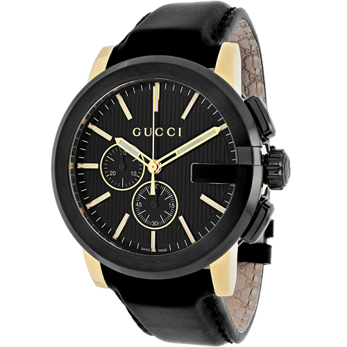 YA101203 Gucci Mens G-Chrono YA101203 Black Band Black Dial