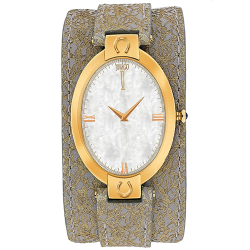 JV1836 Jivago Womens Good luck Light Brown Band White MOP Dial