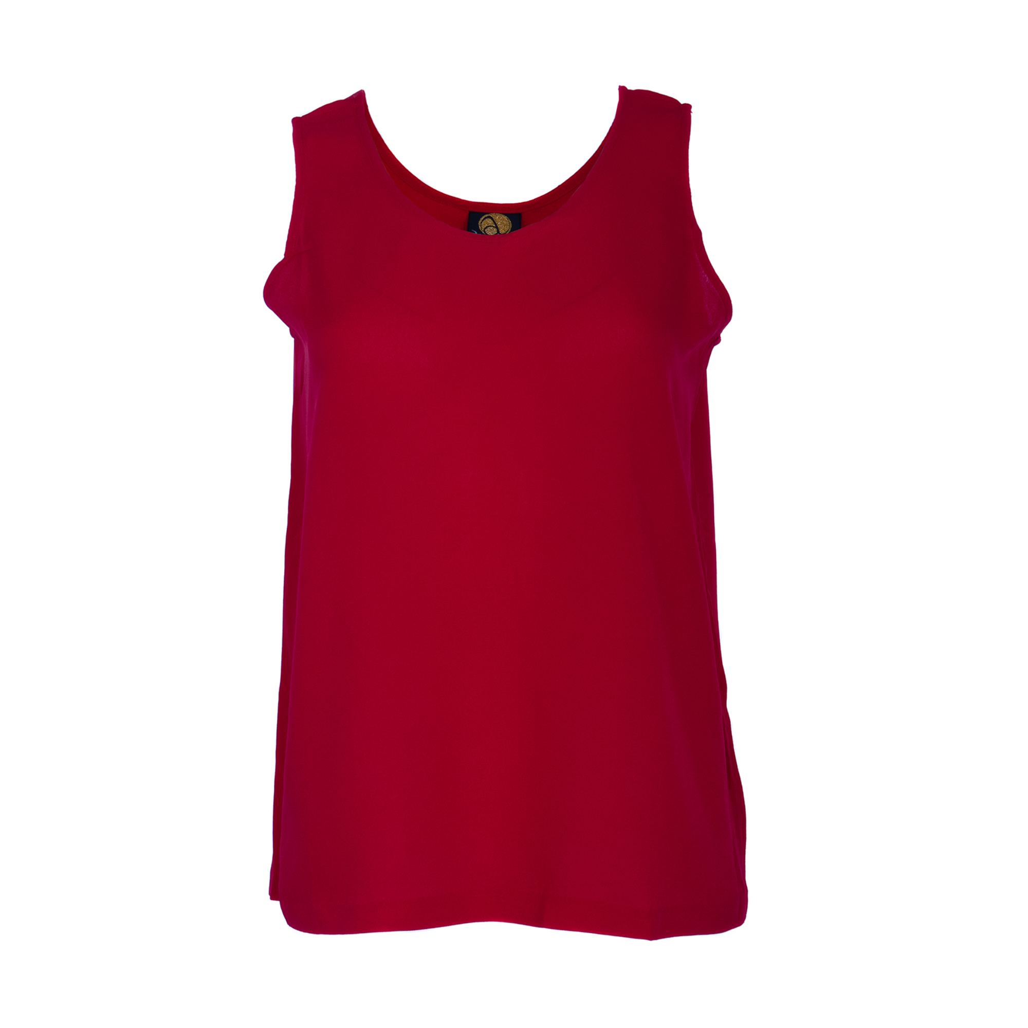 RAW 7 ANTT_RED Raw7 Women's Anne Namba 100% Silk Sleeveless Blouse - Red