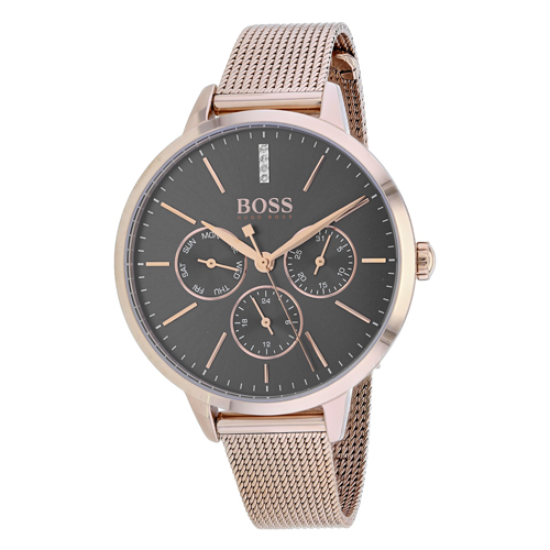 Hugo Boss 1502424 Hugo Boss Womens Symphony Rose Gold Band Grey Dial