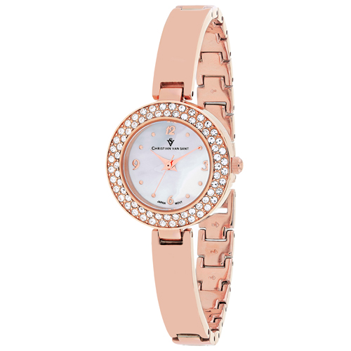 CV8613 Christian Van Sant Womens Palisades Rose gold Band White MOP Dial