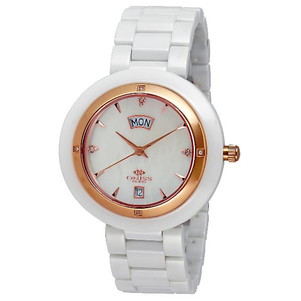 Oniss Unique White Ceramic Rose Tone White MOP, Price: $189