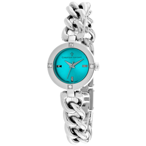 CV0212 Christian Van Sant Womens Sultry Silver Band Blue Dial