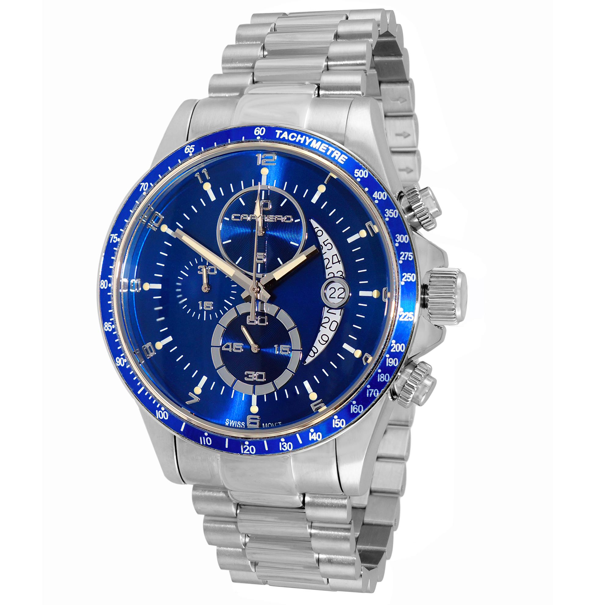 Carrero C1S111BU Carrero Catania R1 Limited Edition Swiss Chronograph Stainless Steel Blue