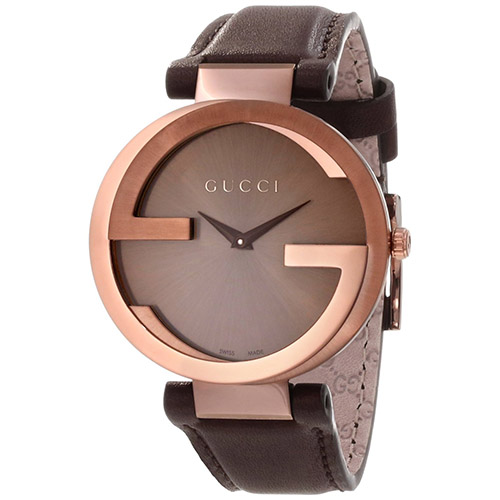 YA133309 Gucci Womens Interlocking YA133309 Brown Band Brown Dial