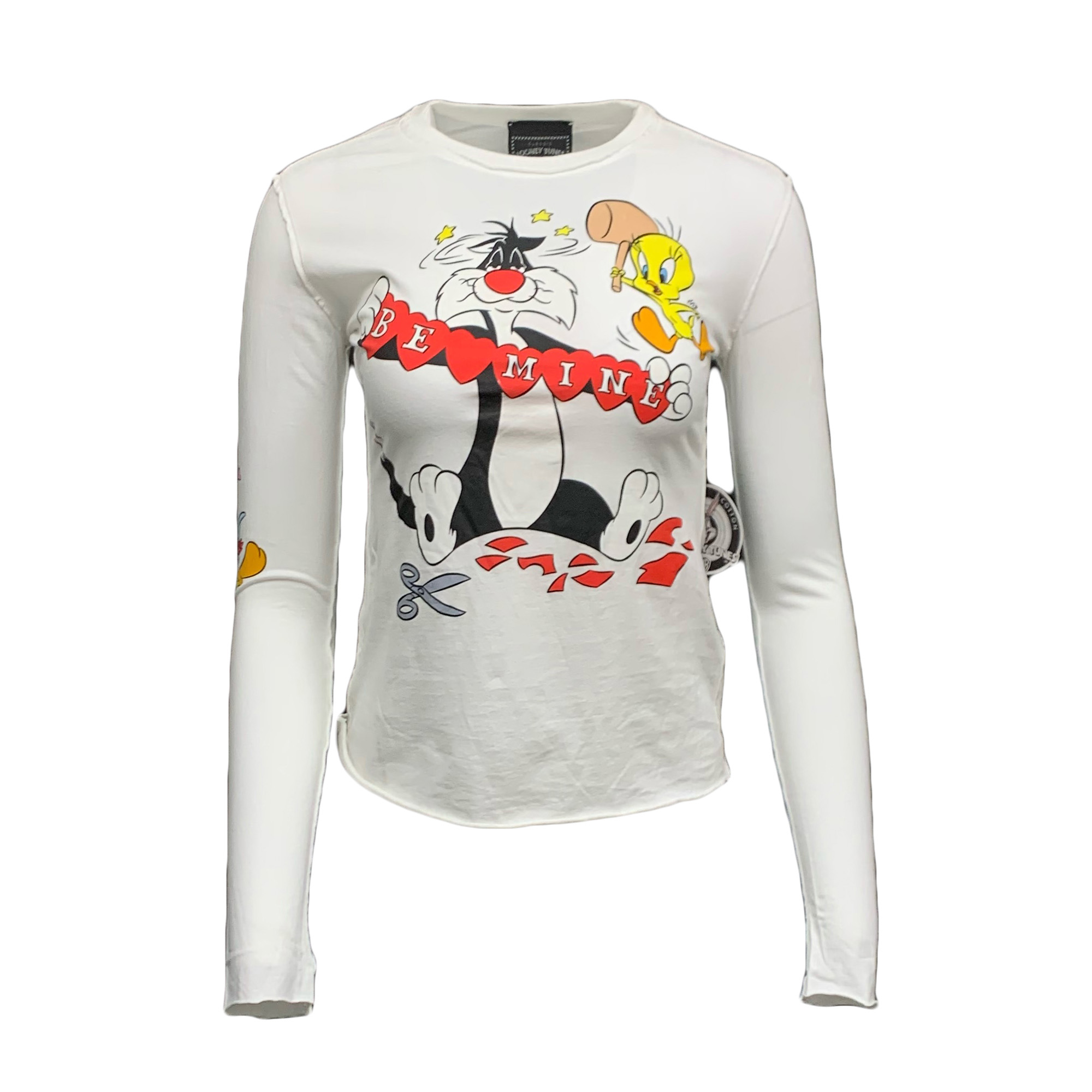 Looney Tunes Women's Sylvester & Tweety Long Sleeve T-Shirt White, Price: $39