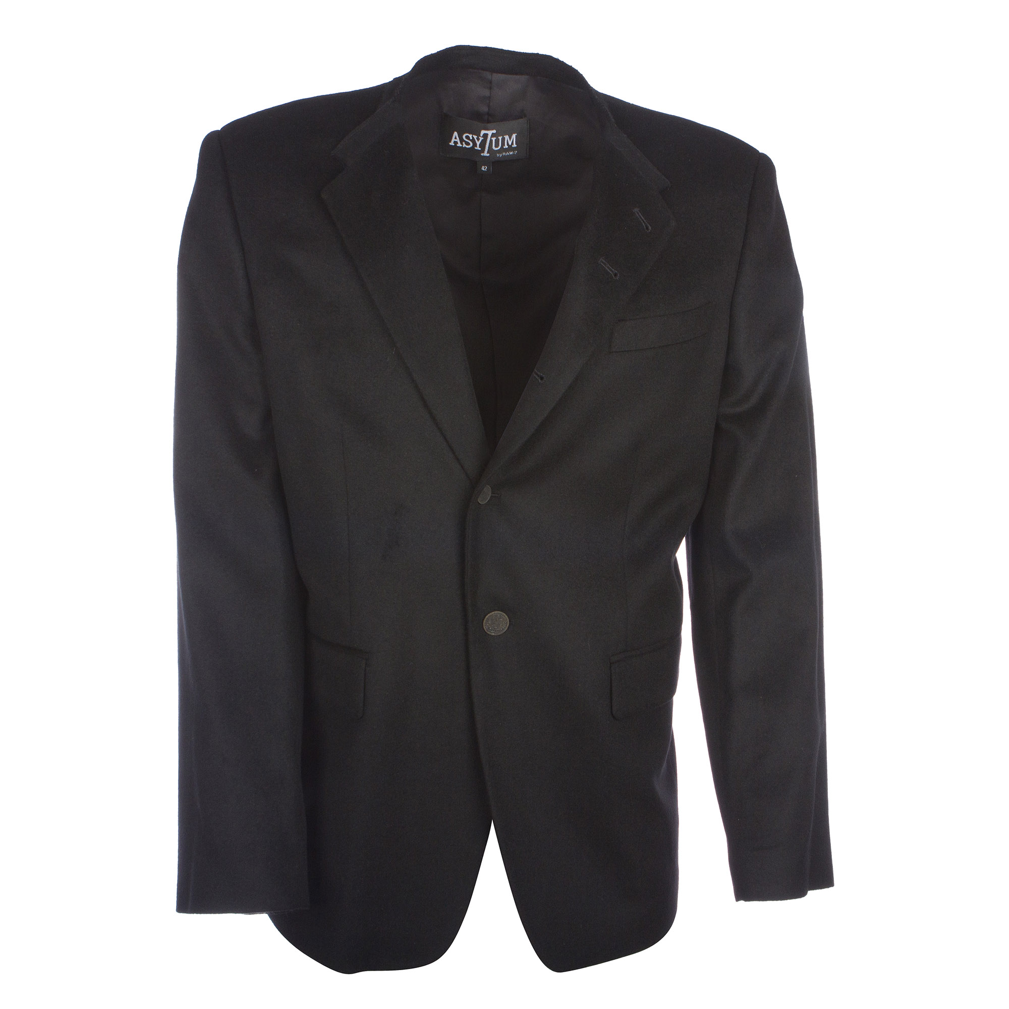 RAW 7 A08J01-Black Asylum by Raw7 Men's Black Cashmere Blazer