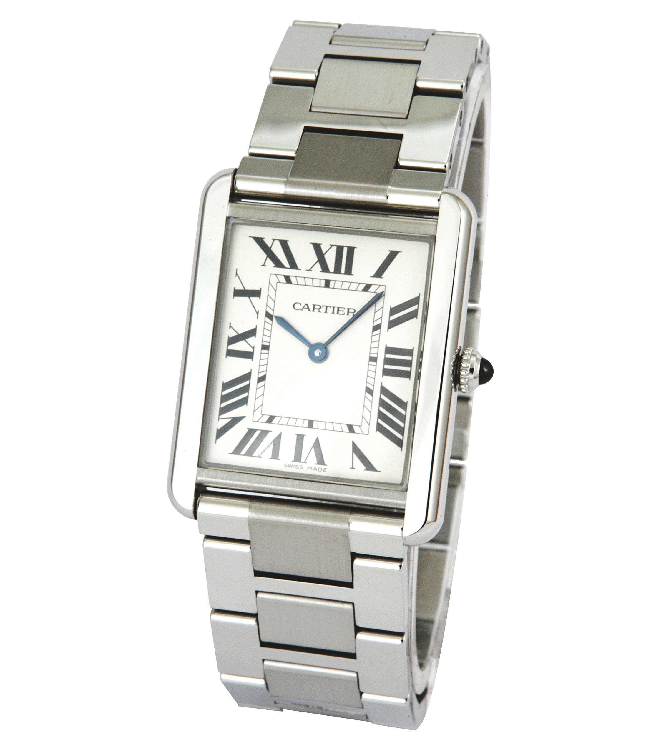 Cartier B00385X9WU B00385X9WU To US $2358, To UK £2288 Cartier Men's Tank Solo Steel Bracelet & Case Sapphire Crystal Quartz Silver-Tone Dial Watch W5200014