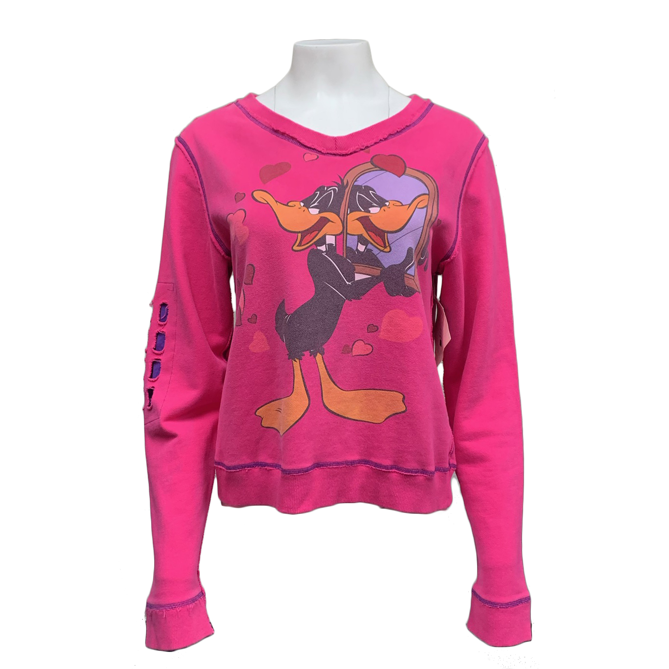 Looney Tunes PTS103-DAFFYDUCK-PINK Classic Looney Tunes Sweater Daffy Duck - Pink