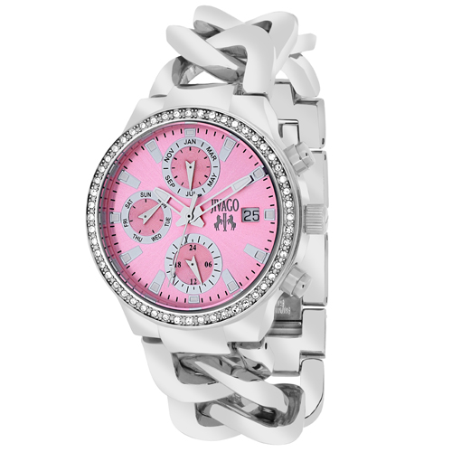 JV1248 Jivago Womens Levley Silver Band Pink Dial