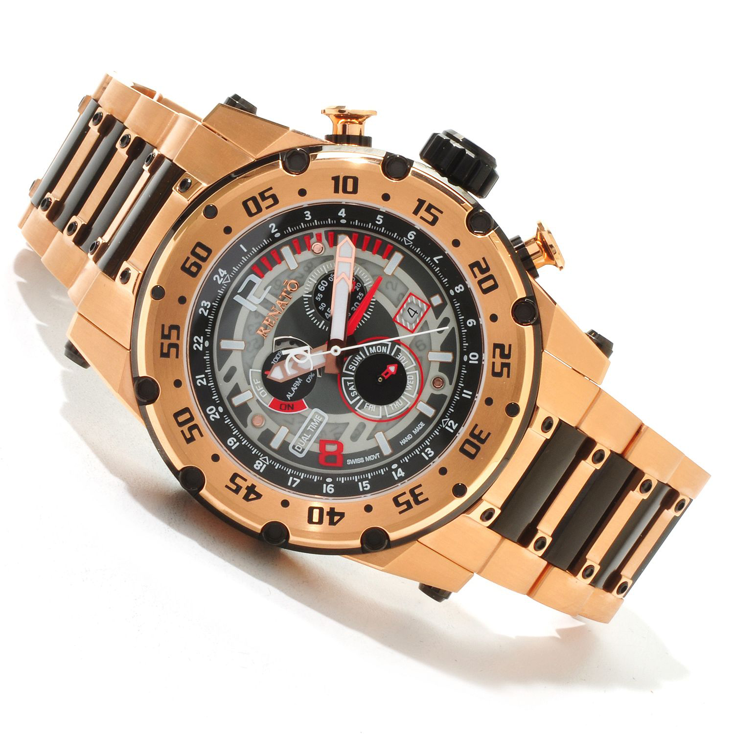 Renato RMR-A-RMR-8173 Renato Buzo Extreme Dual Time Limited Production 125pcs Rose Gold/Black