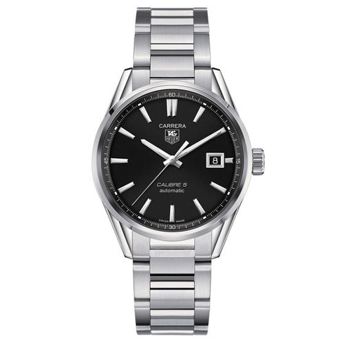 WAR211A.BA0782 Tag Heuer Mens Carrera WAR211A.BA0782 Silver Band Black Dial